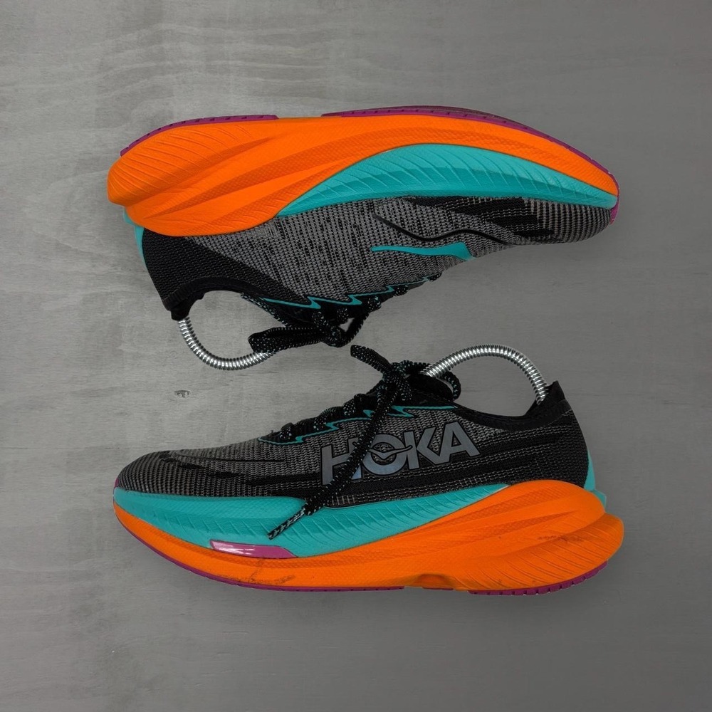 Hoka Mach X 2 Running Shoes Black Orange Teal 1162416-BCQ Women's 7B